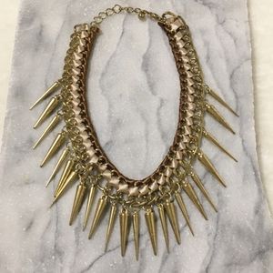 Zara Statement Gold, Bronze, Ribbon Necklace